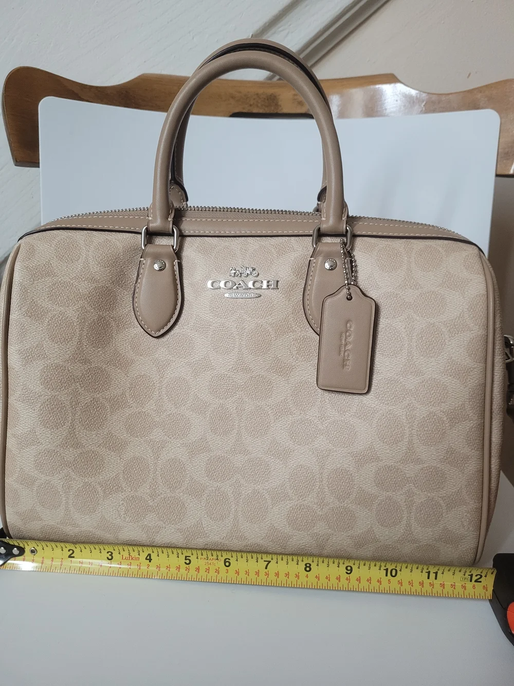 Coach Large Rowan Satchel Bag in Signature Canvas CV959 - Picture 11 of 16